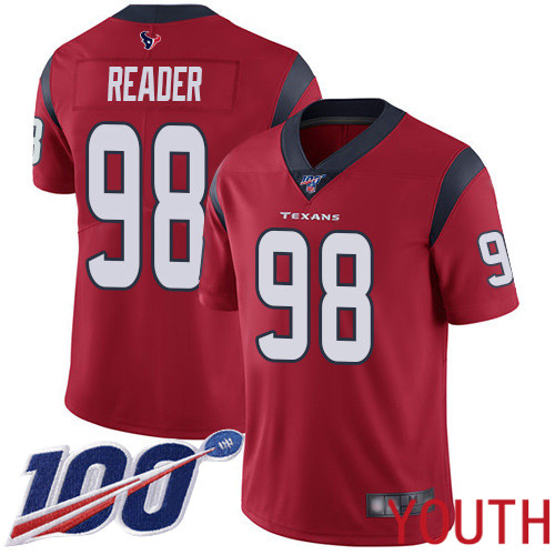 Houston Texans Limited Red Youth D J Reader Alternate Jersey NFL Football 98 100th Season Vapor Untouchable